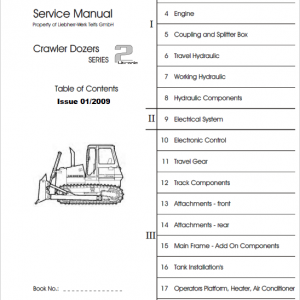 Liebherr PR 712, PR 722, PR 732, PR 742, PR752 Crawler Dozer Service Manual