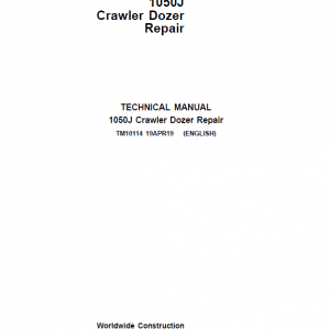 John Deere 1050J Crawler Dozer Service Manual