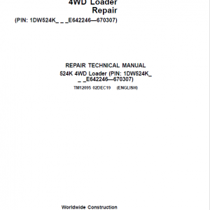 John Deere 524K 4WD Loader Service Manual (SN. E642246 - E670307)