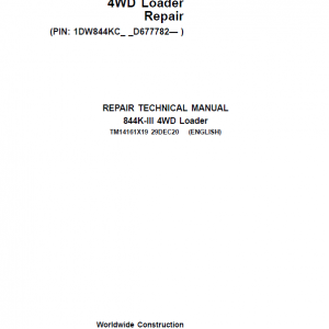 John Deere 844K-II 4WD Loader Service Manual (SN. from D677782)