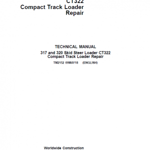John Deere CT322 Compact Loader Repair Service Manual