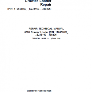 John Deere 655K Crawler Loader Service Manual (SN. from E233169-E339206)