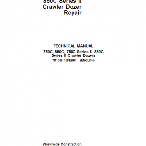 John Deere 750C, 750C Series II, 850C, 850C Series II Crawler Dozer Service Manual