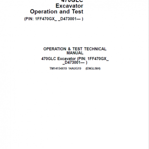 John Deere 470GLC Excavator Repair Technical Manual (SN. D473001-) - Image 4