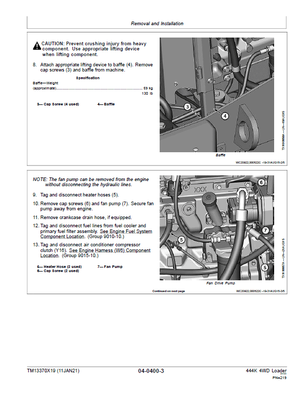 John Deere 444K 4WD Loader Service Manual (SN. from D670308)