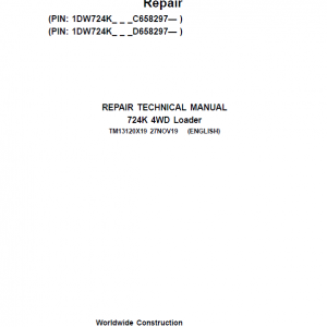 John Deere 724K 4WD Loader Service Manual (S.N. after C658297 & D658297 - )