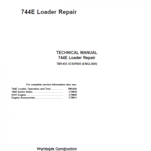 John Deere 744E Loader Repair Service Manual