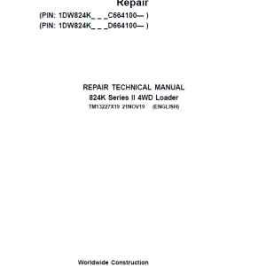 John Deere 824K 4WD Series II Loader Service Manual (S.N after C664100 & D664100 -)