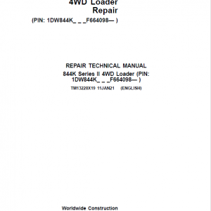 John Deere 844K 4WD Series II Loader Service Manual (S.N after F664098 -)