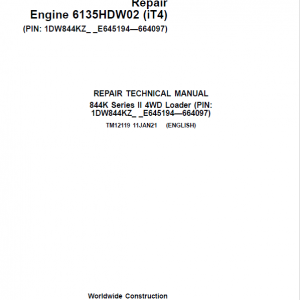 John Deere 844K-II 4WD Engine (iT4) Loader Service Manual (S.N E645194 - E664097)