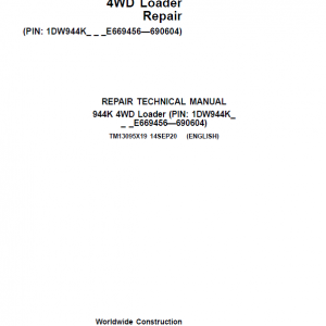 John Deere 944K 4WD Loader Repair Service Manual (S.N E669456 - E690604)