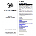JCB JS140, JS200, JS205, JS215 Excavator Service Manual
