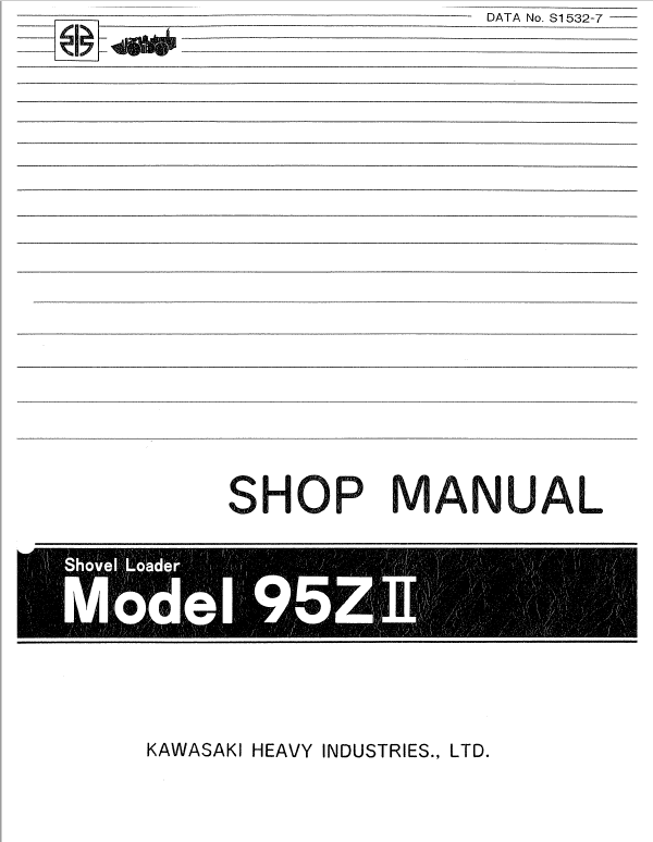 Kawasaki 95ZII Wheel Loader Service Manual