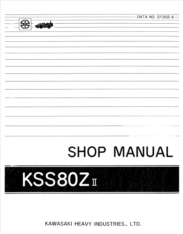 Kawasaki KSS80, 80ZII Wheel Loader Service Manual