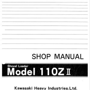 Kawasaki KSS110Z,110ZII Wheel Loader Service Manual