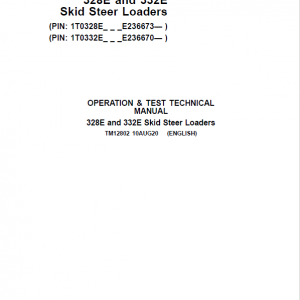 John Deere 328E, 332E SkidSteer Track Loader Service Manual (S.N from E236670 - )