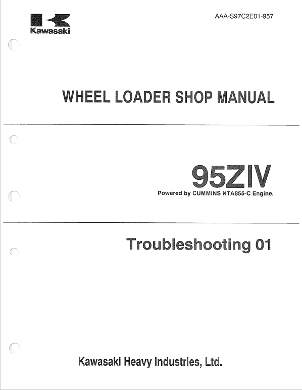 Kawasaki 95ZIV Wheel Loader Service Manual