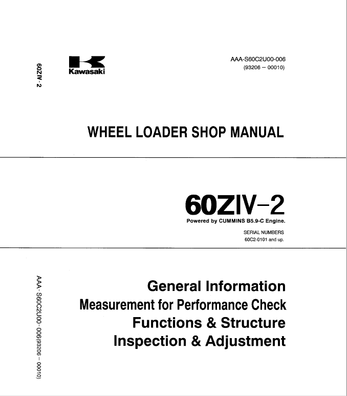 Kawasaki 60ZIV-2 Wheel Loader Repair Service Manual