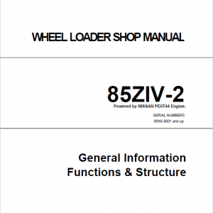 Kawasaki 85ZIV-2 Wheel Loader Repair Service Manual