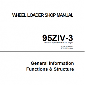 Kawasaki 95ZIV-3 Wheel Loader Repair Service Manual