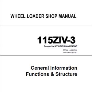 Kawasaki 115ZIV-3 Wheel Loader Repair Service Manual