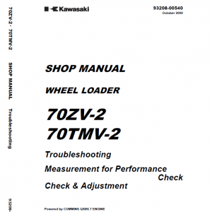 Kawasaki 70ZV-2, 70TMV-2 Wheel Loader Service Manual