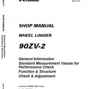 Kawasaki 90ZV-2 Wheel Loader Service Manual