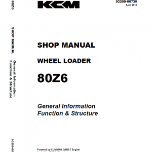 Kawasaki 80Z-6 Wheel Loader Service Manual
