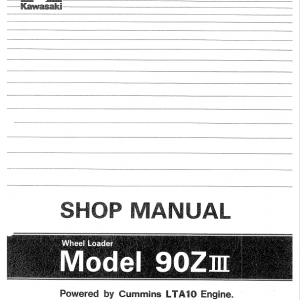 Kawasaki 90ZIII Wheel Loader Service Manual