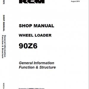 Kawasaki 90Z-6 Wheel Loader Service Manual
