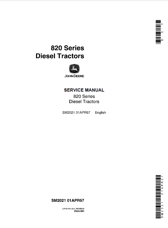 John Deere 80, 820, 830 (80 Series) Tractors Service Manual