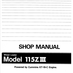 Kawasaki 115ZIII Wheel Loader Service Manual
