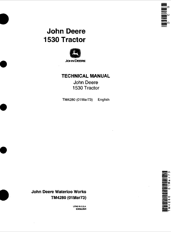 John Deere 1530 Tractor Repair Service Manual