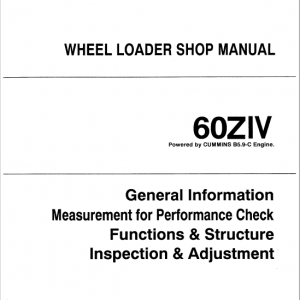 Kawasaki 60ZIV Wheel Loader Service Manual