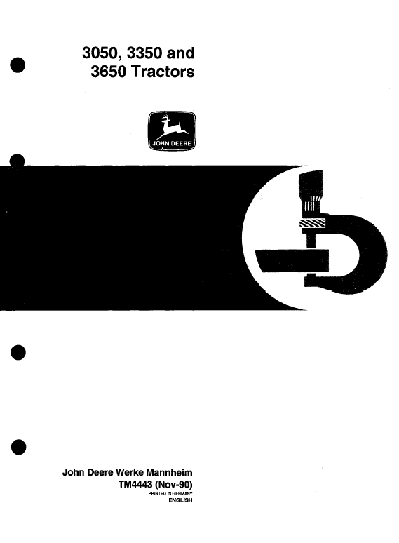 John Deere 3050, 3350, 3650 Tractors Repair Service Manual