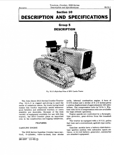 John Deere 2010 Crawler Tractor Repair Technical Manual