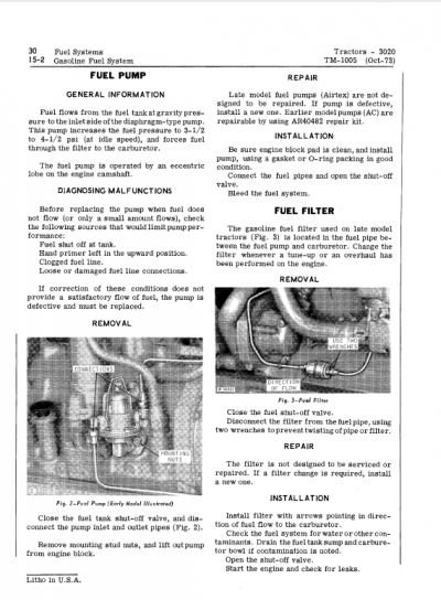 John Deere 3020 Row-Crop Tractor Repair Technical Manual (SN. from ...