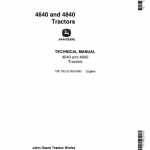 John Deere 4640, 4840 Tractors Repair Service Manual