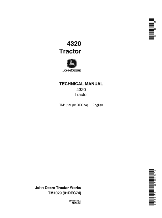 John Deere 4320 Tractor Service Manual
