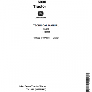 John Deere 6030 Tractor Repair Service Manual TM1052
