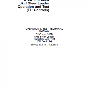 John Deere 319D, 323D SkidSteer Loader Service Manual (EH Controls)