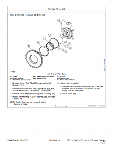 John Deere 870G, 870GP, 872G, 872GP Grader Technical Manual (S.N 680878 ...