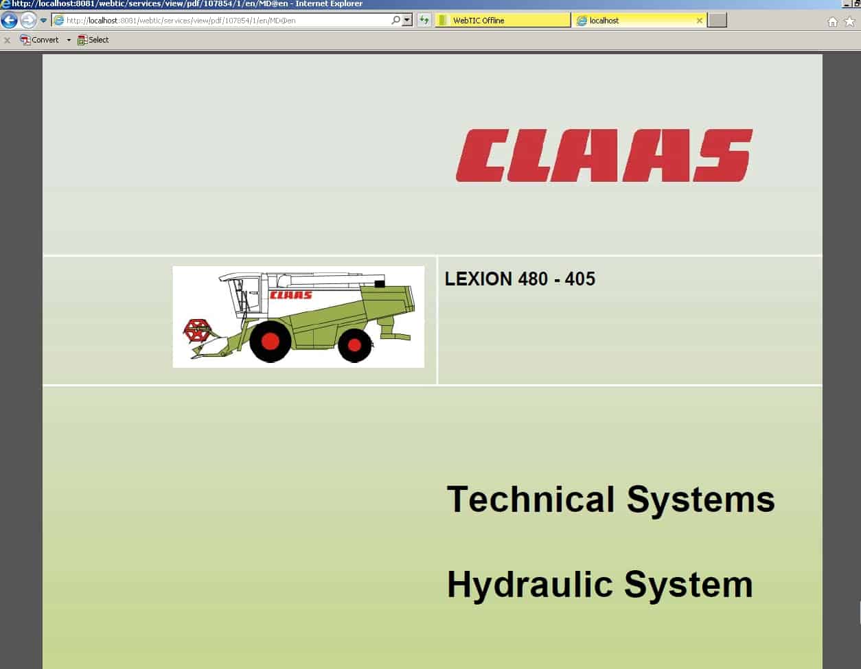 Claas Lexion 580 parts catalog in PDF format 