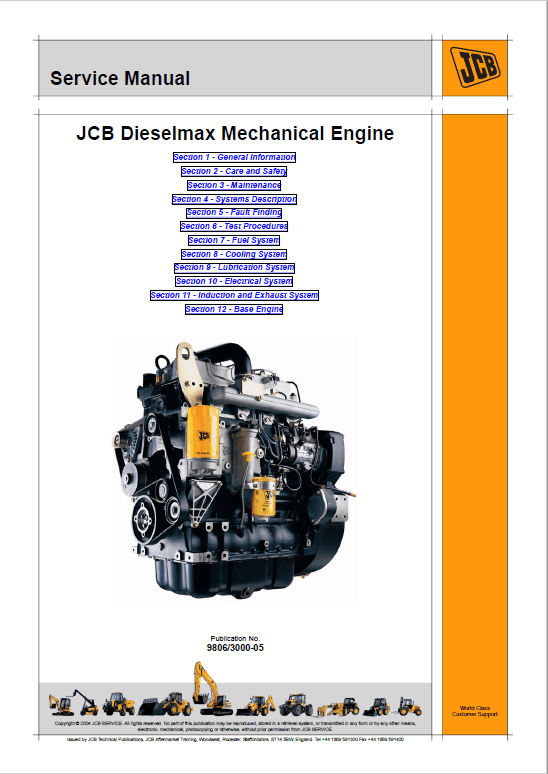 JCB 444, 448 Dieselmax Mechanical Engine Repair Service Manual