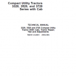 John Deere 3320, 3520, 3720 Compact Utility Tractors Repair Manual (With Cab)