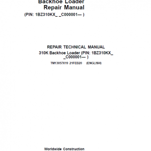 John Deere 310K Backhoe Loader Repair Service Manual (S.N after C000001 - )
