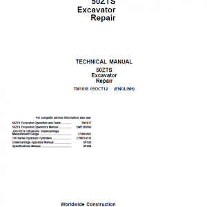 John Deere 50ZTS Excavator Repair Service Manual