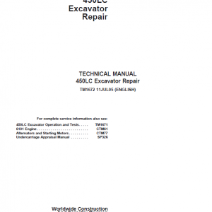 John Deere 450LC Excavator Repair Service Manual