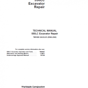 John Deere 550LC Excavator Repair Service Manual