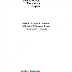 John Deere 30D, 50D Excavator Repair Service Manual